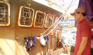 Công ty Nam Triệu sửa chữa tàu vỏ thép cho ngư dân Bình Định