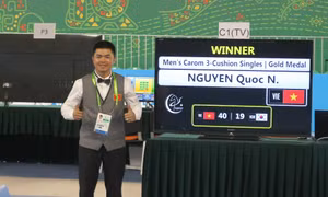 Nguyễn Quốc Nguyện giành HCV Billiards Carom 3 băng