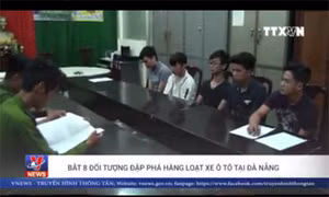 Bắt 8 đối tượng đập phá hàng loạt xe ô tô tại Đà Nẵng
