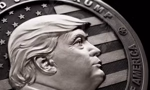 Xưởng vũ khí Nga đúc xu bạc 1kg in hình ông Trump