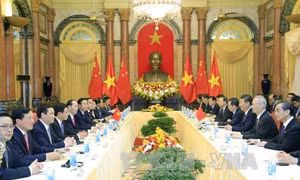 Chủ tịch nước Trần Đại Quang hội đàm với Tổng Bí thư, Chủ tịch Trung Quốc Tập Cận Bình 