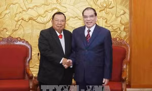 Tổng Bí thư, Chủ tịch nước Lào thăm nguyên Tổng Bí thư Lê Khả Phiêu và nguyên Tổng Bí thư Nông Đức Mạnh 