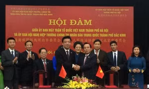 Ủy ban MTTQ Việt Nam thành phố Hà Nội và Chính hiệp Bắc Kinh tăng cường hợp tác