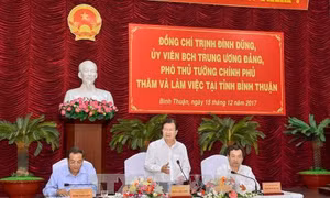 Phó Thủ tướng Chính phủ Trịnh Đình Dũng làm việc tại Bình Thuận