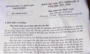 Đã xác định được nguyên nhân lộ đề thi học kì I khối lớp 12 tại Khánh Hòa