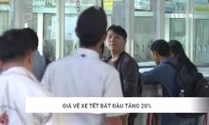 Giá vé xe Tết bắt đầu tăng 20%