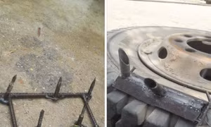 Lại phát hiện rải đinh tới 5cm trên cầu vượt biển Đình Vũ - Cát Hải