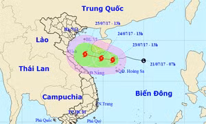 Áp thấp nhiệt đới đã mạnh lên thành bão số 4