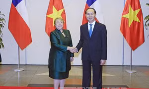 Chủ tịch nước chủ trì Quốc yến chào mừng Tổng thống Chile Michelle Bachelet