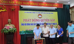 Bắc Ninh quyên góp ủng hộ đồng bào các tỉnh Tây Bắc bị mưa lũ