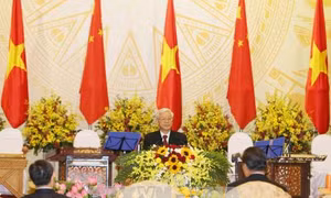 Lời chúc rượu của Tổng Bí thư Nguyễn Phú Trọng tại tiệc chiêu đãi chào mừng Tổng Bí thư, Chủ tịch Trung Quốc Tập Cận Bình 