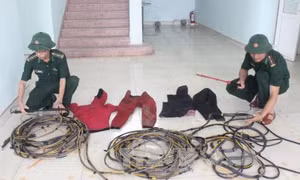 Bắt giữ tàu đánh cá tàng trữ phương tiện khai thác thuỷ sản trái phép