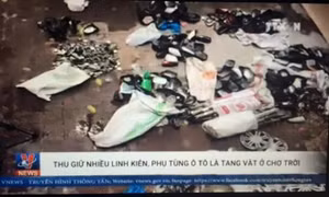 Thu giữ nhiều linh kiện, phụ tùng ô tô là tang vật ở chợ trời