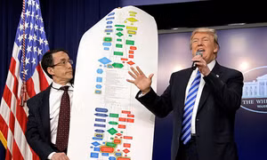 Ông Trump dùng đồ họa 'khủng' minh họa cho bài phát biểu