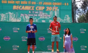 Việt Nam giành ngôi vô địch đơn nam Giải Quần vợt quốc tế trẻ U18 