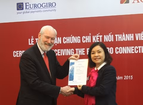 Agribank nhận chứng chỉ kết nối thành viên Eurogiro ảnh 1