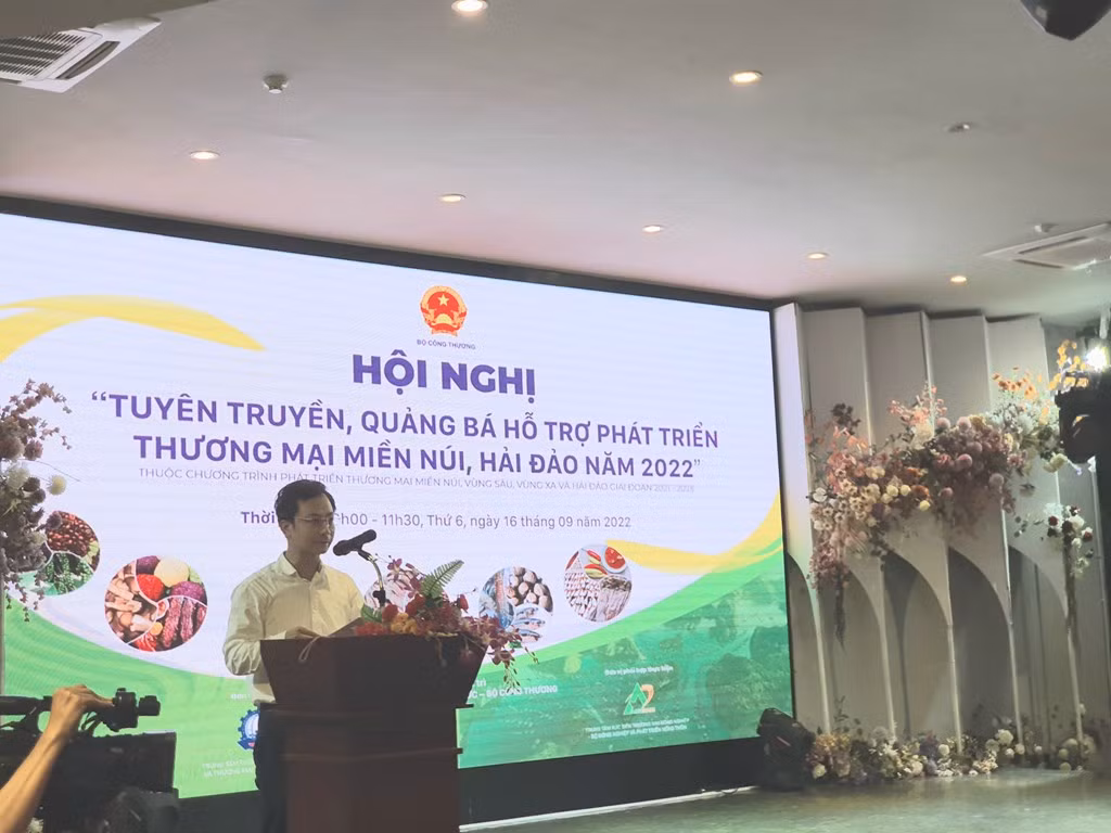 Ông Trần Duy Đông, Vụ trưởng Vụ Thị trường trong nước, Bộ Công Thương phát biểu tại hội nghị. Ảnh: BNEWS/TTXVN