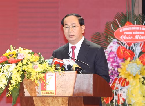 Chủ tịch nước Trần Đại Quang phát biểu tại lễ kỷ niệm 60 năm thành lập Trường Đại học Bách khoa Hà Nội
