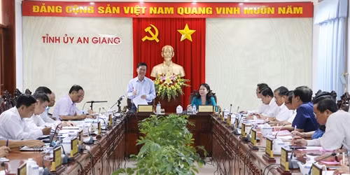 Trưởng Ban Tuyên giáo Trung ương Võ Văn Thưởng làm việc tại An Giang