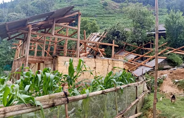 Dông lốc làm tốc mái và sập 138 ngôi nhà, trường học tại Lào Cai