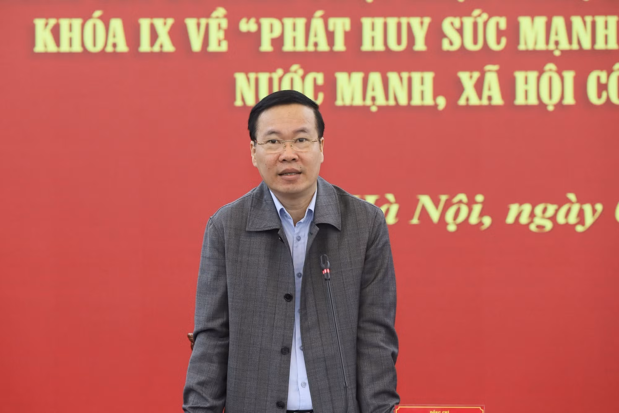 Thường trực Ban Bí thư Võ Văn Thưởng phát biểu. Ảnh: Minh Đức – TTXVN