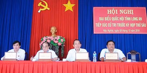Phó Thủ tướng Thường trực Chính phủ Trương Hòa Bình tiếp xúc cử tri tại Long An