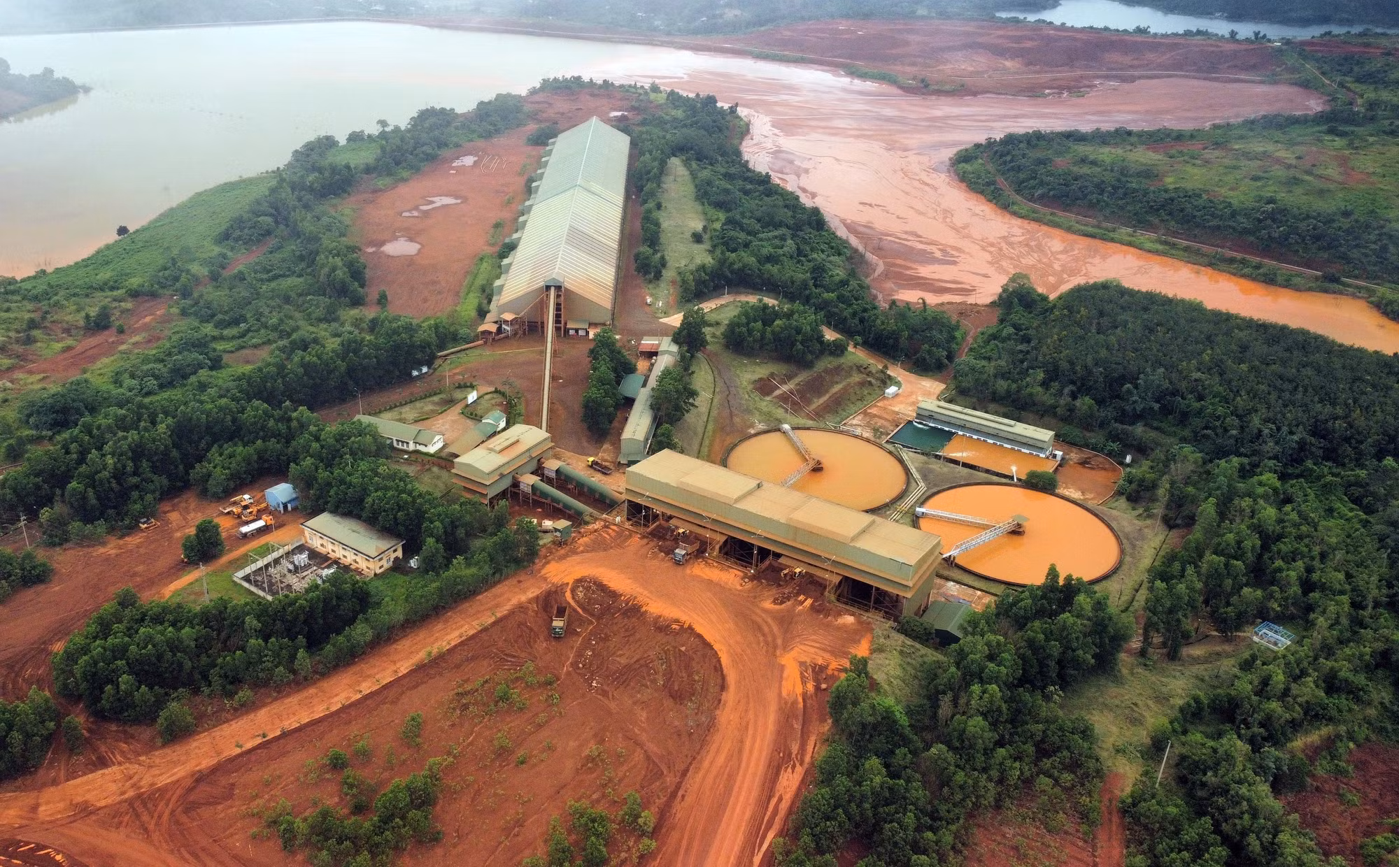 Khu vực tuyển, rửa quặng bô xít của Nhà máy Alumin Nhân Cơ. Ảnh: Hưng Thịnh - TTXVN