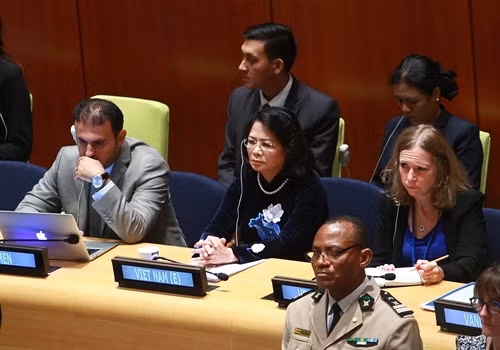 Phó Chủ tịch nước Đặng Thị Ngọc Thịnh phát biểu tại Phiên họp cấp cao của ECOSOC