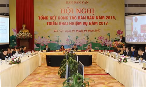 Hội nghị trực tuyến toàn quốc triển khai công tác dân vận năm 2017