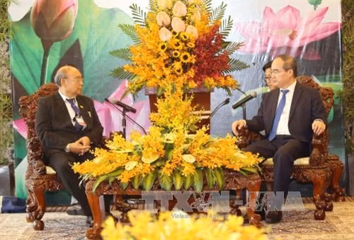 Bí thư Thành ủy Thành phố Hồ Chí Minh Nguyễn Thiện Nhân tiếp Chủ tịch Thượng viện Myanmar