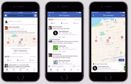 Facebook thêm tính năng đặt vé xem phim, gọi món ăn