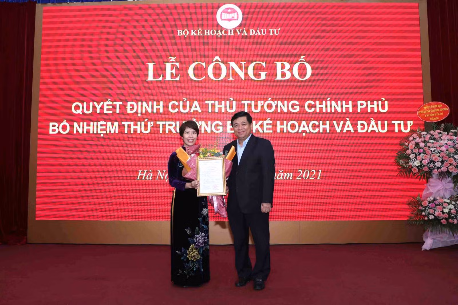 Công bố quyết định bổ nhiệm bà Nguyễn Thị Bích Ngọc làm Thứ trưởng Bộ Kế hoạch và Đầu tư