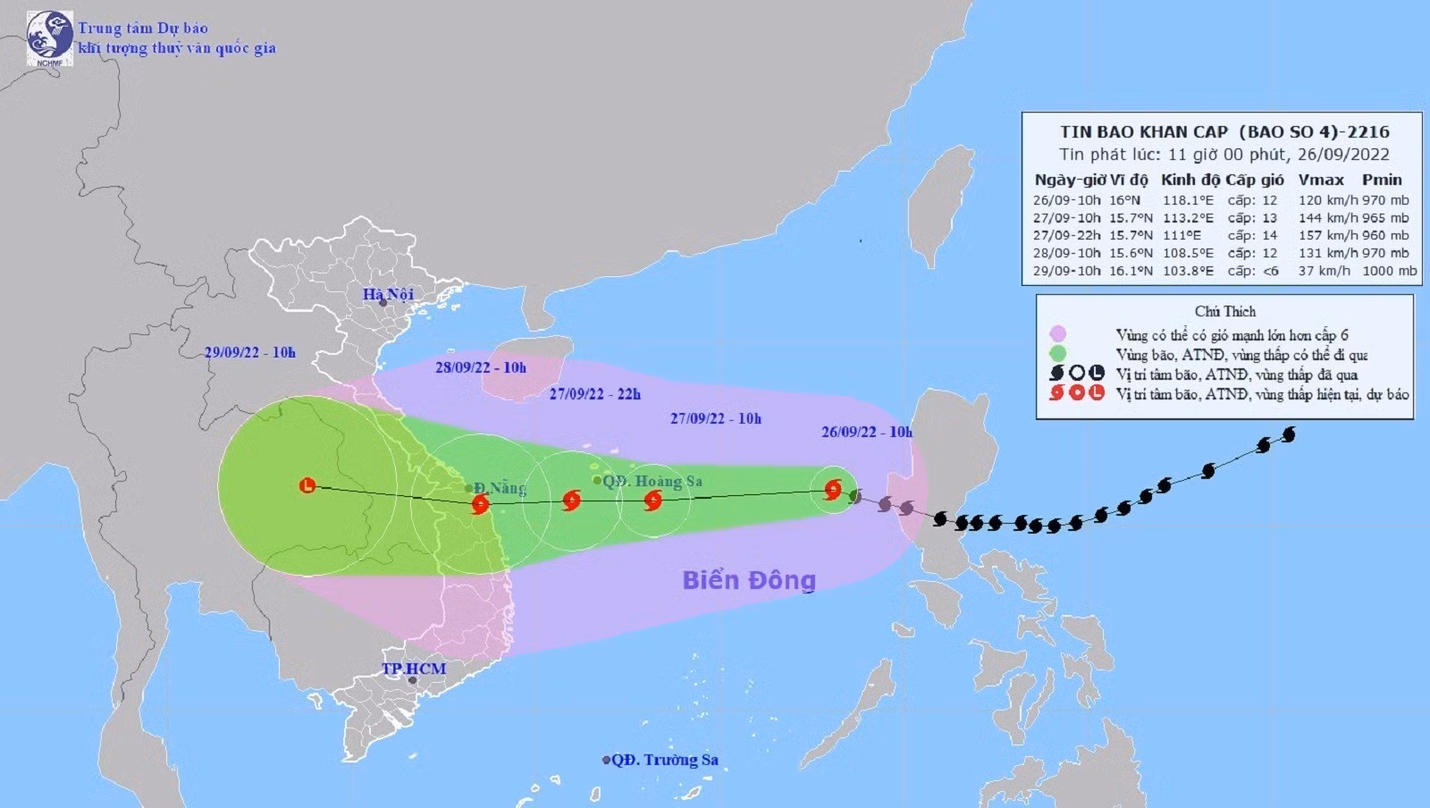 Bão số 4 di chuyển theo hướng Tây, có xu hướng mạnh thêm