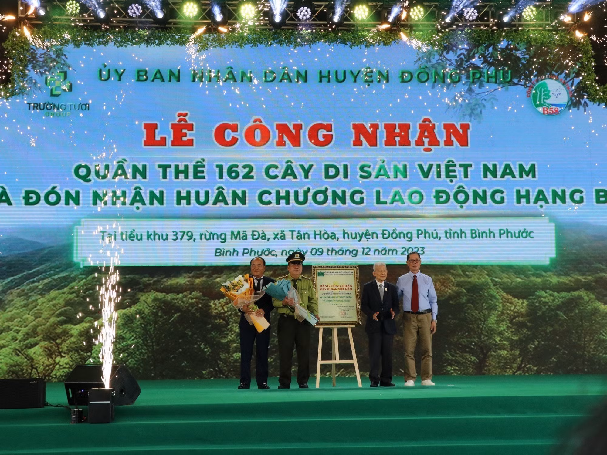Lễ công nhận quần thể cây di sản. Ảnh: TTXVN phát