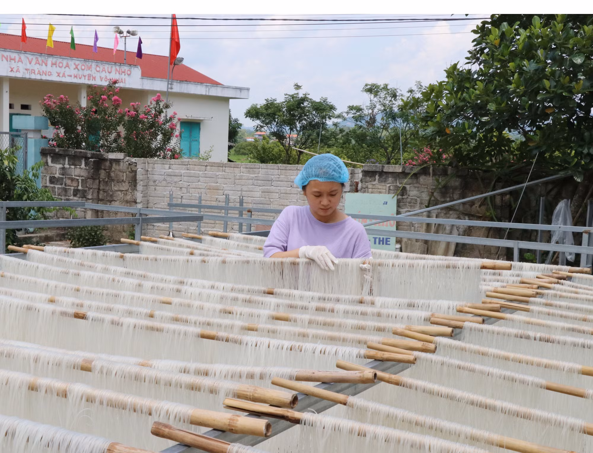 Mô hình phát triển nghề nông thôn phục vụ xóa đói giảm nghèo của HTX mỳ bún khô Tiến Diện, xã Tràng Xá (huyện Võ Nhai). Ảnh: Hoàng Nguyên - TTXVN
