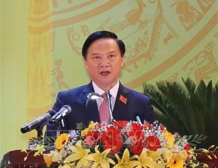 Ông Nguyễn Khắc Định tái đắc cử Bí thư Tỉnh ủy Khánh Hòa nhiệm kỳ 2020 - 2025. Ảnh: Tiên Minh - TTXVN