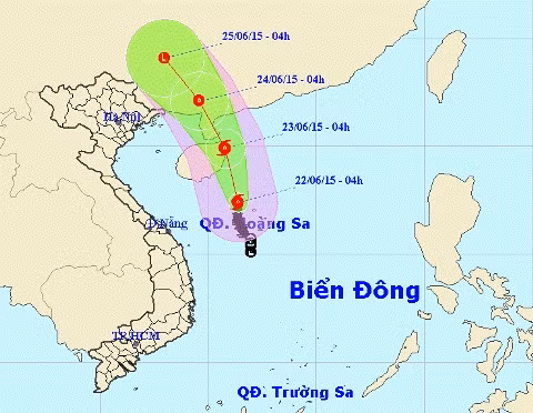 Diễn biến cơn bão số 1 và dự báo thời tiết ngày 22/6