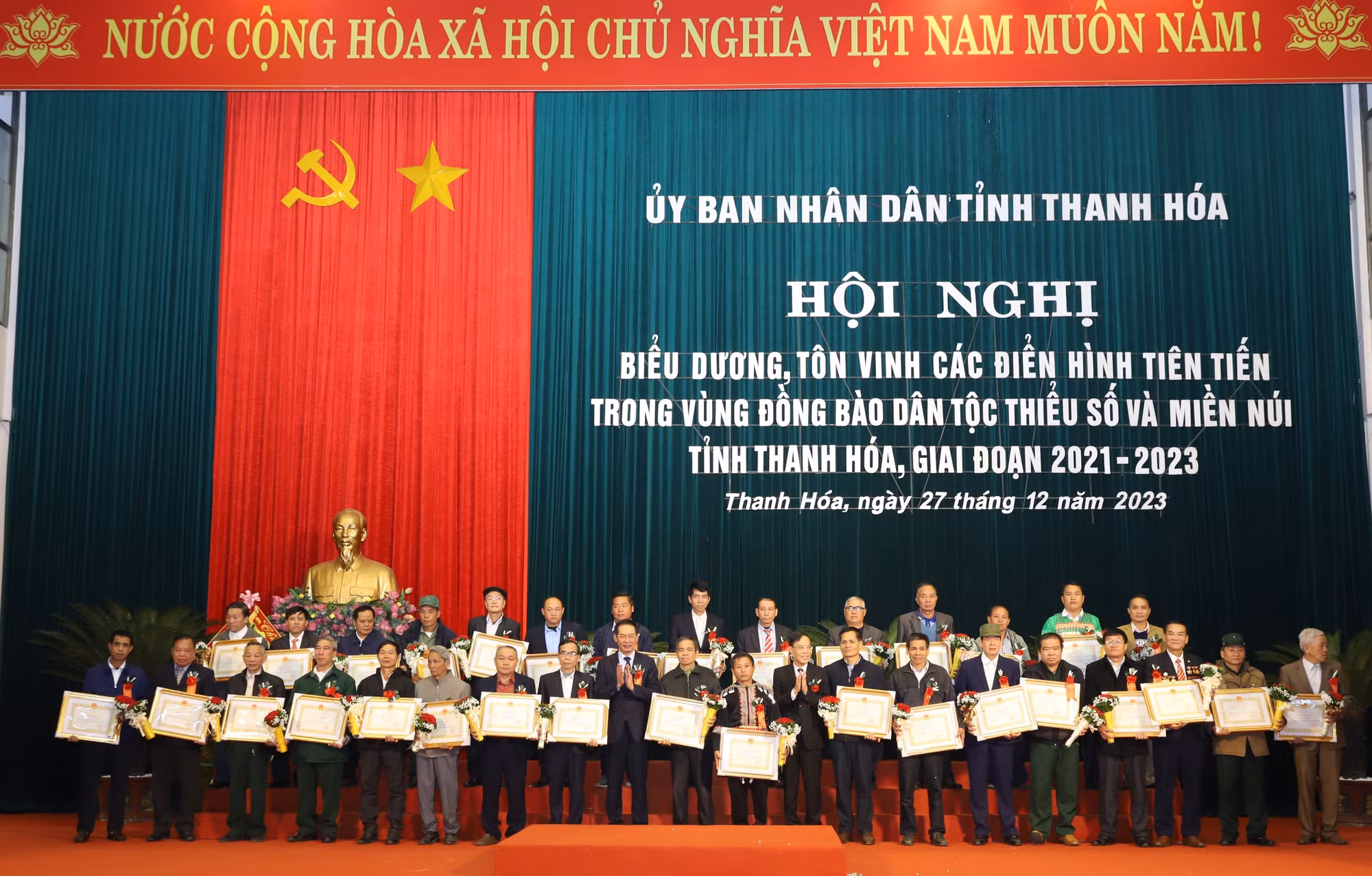 Các điển hình tiên tiến trong vùng đồng bào dân tộc thiểu số và miền núi tỉnh Thanh Hóa giai đoạn 2021-2023. Ảnh: Hoa Mai - TTXVN