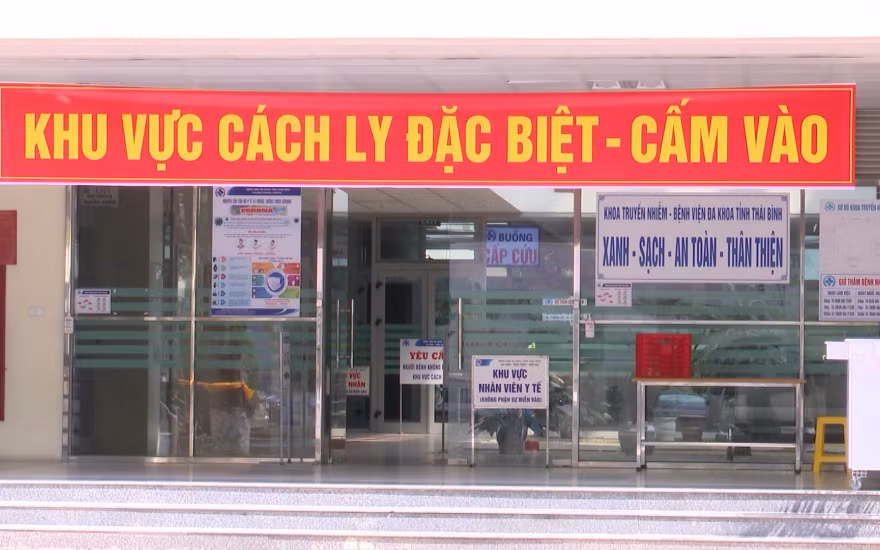 Khu cách ly Bệnh viện Đa Khoa tỉnh Thái Bình, nơi đang điều trị cho các bệnh nhân Covid 19