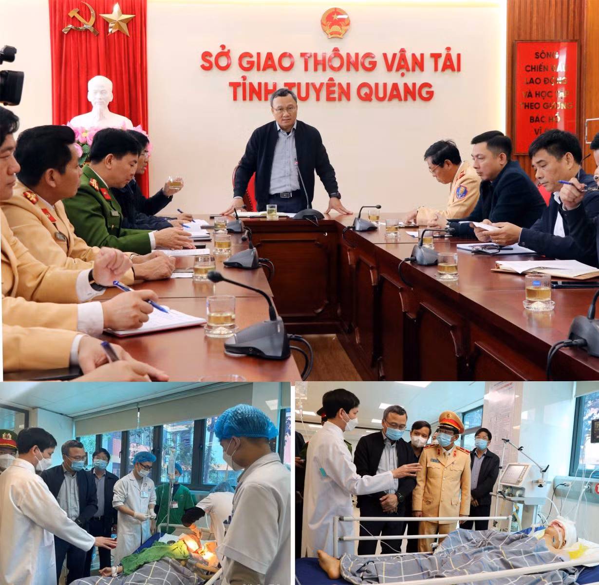 Ông Khuất Việt Hùng, Phó Chủ tịch chuyên trách Ủy ban ATGT quốc gia, thăm hỏi, hỗ trợ nạn nhân vụ tai nạn giao thông tại Tuyên Quang và chỉ đạo tại cuộc họp nhanh nhằm đánh giá, làm rõ nguyên nhân vụ tai nạn.