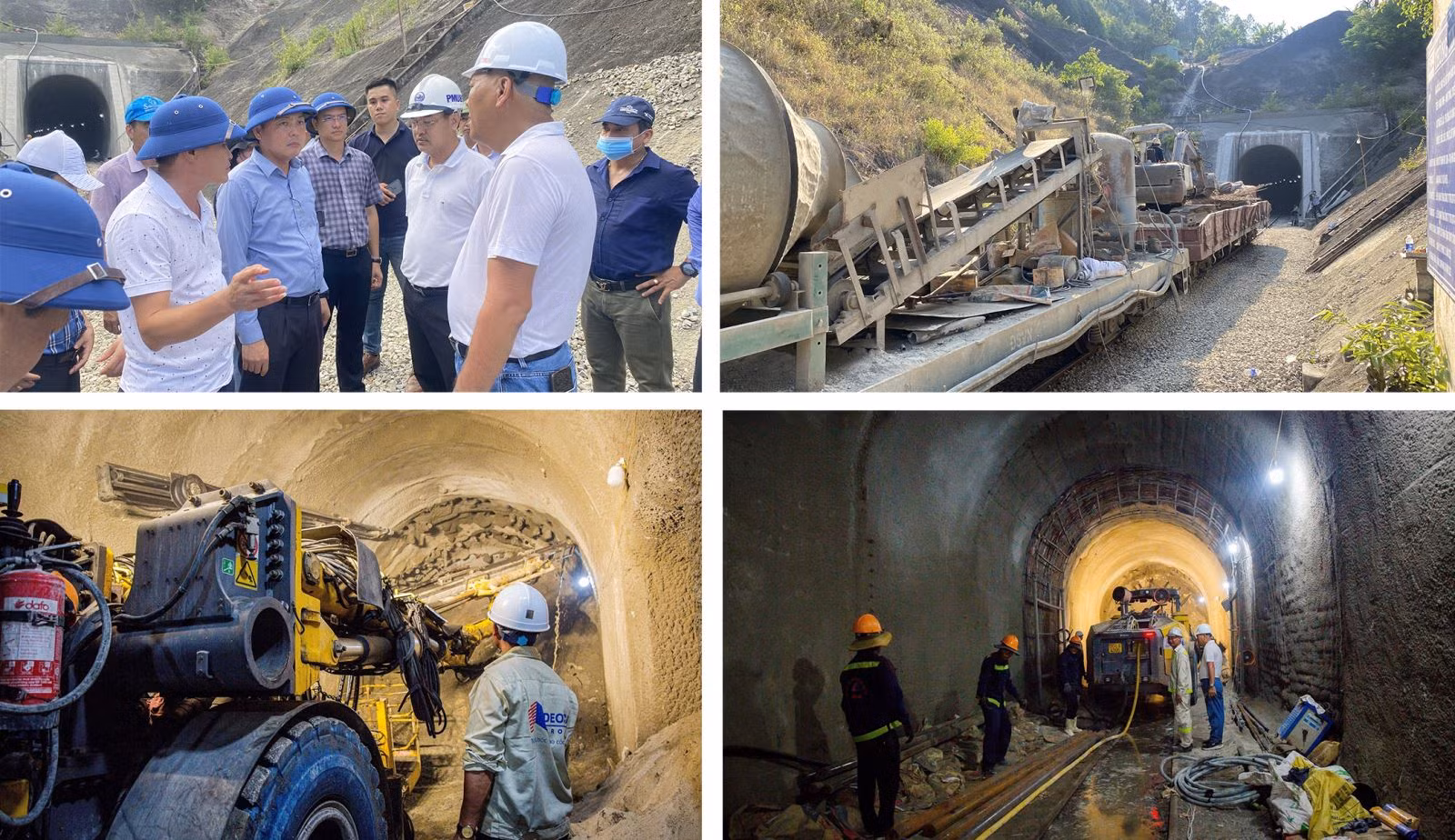 Tập đoàn Đèo Cả hỗ trợ máy móc hiện đại khắc phục sự cố sạt lở hầm đường sắt Chí Thạnh.