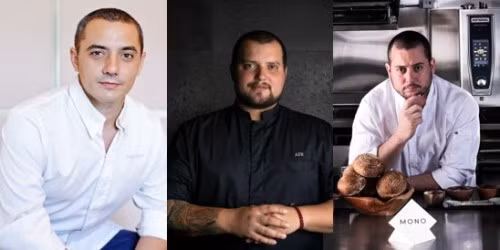 (Từ trái sang phải) Ba đầu bếp Julien Royer, Agustin Balbi và Ricardo Chaneton.