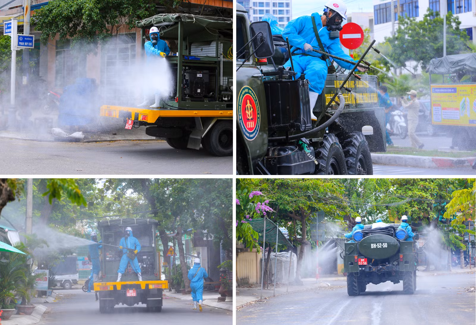 Phun khử khuẩn trên các tuyến đường tại Đà Nẵng, Việt Nam.