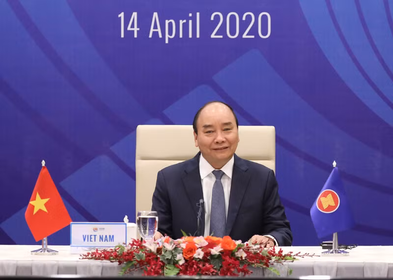 Thủ tướng Nguyễn Xuân Phúc, Chủ tịch ASEAN 2020 phát biểu khai mạc Hội nghị cấp cao đặc biệt ASEAN về ứng phó với dịch bệnh COVID-19.