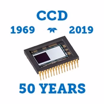 Logo kỷ niệm 50 năm CCD ra đời do Teledyne e2v sản xuất.