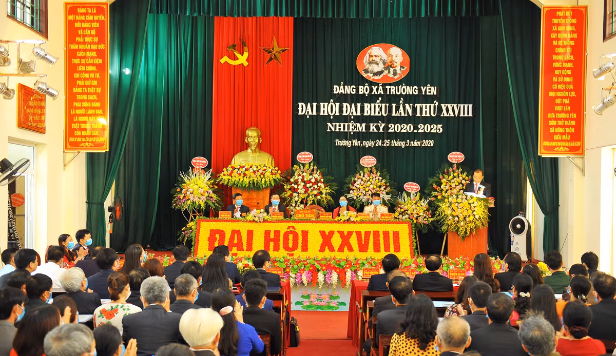 Quang cảnh Đại hội đại biểu xã Trường Yên (huyện Hoa Lư, tỉnh Ninh Bình).