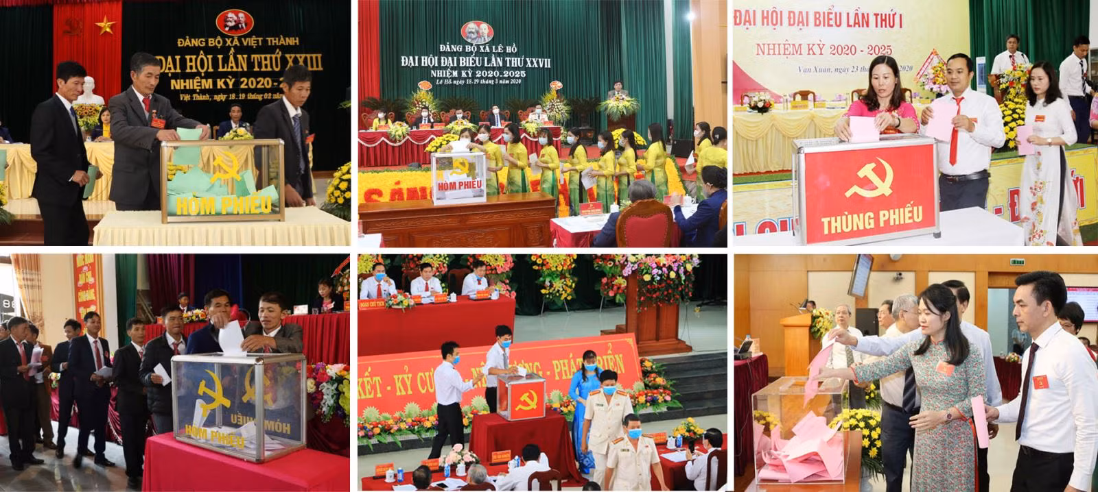 Đại biểu bỏ phiếu bầu Ban Chấp hành Đảng bộ cơ sở tại các địa phương.