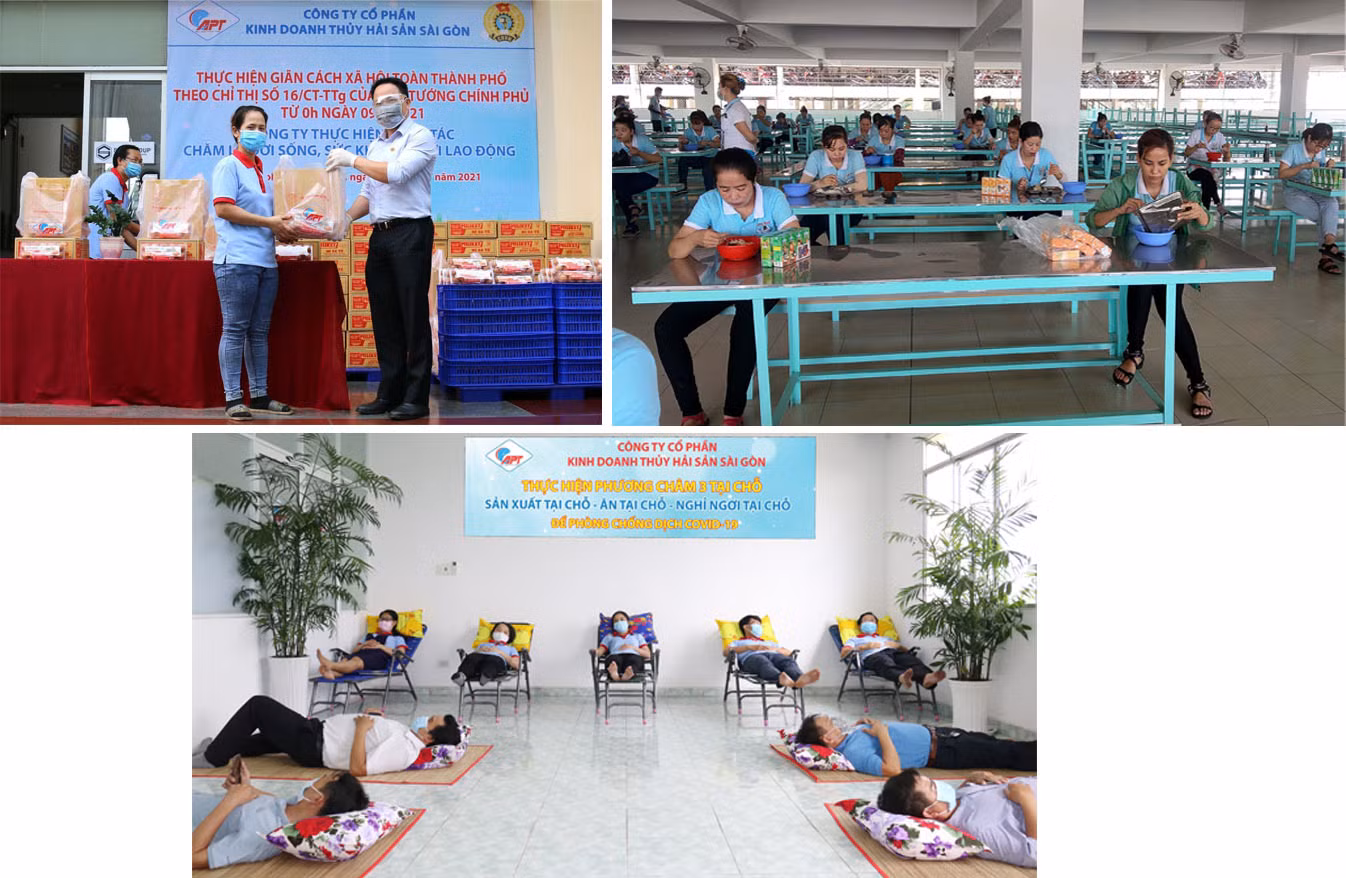 Cán bộ và người lao động Công ty APT nỗ lực thực hiện chiến dịch sản xuất theo phương châm "3 tại chỗ".
