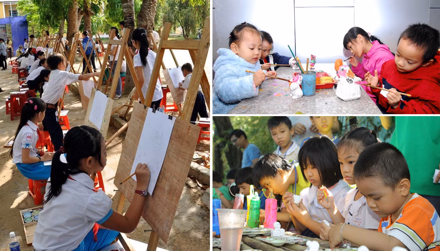 Hoạt động ngoài trời của trẻ nhỏ.