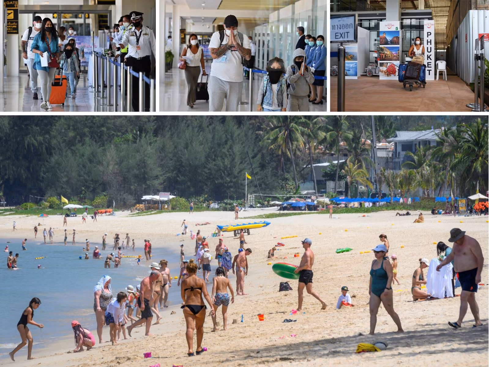 Du khách quốc tế tới nghỉ dưỡng tại Phuket, Thái Lan.